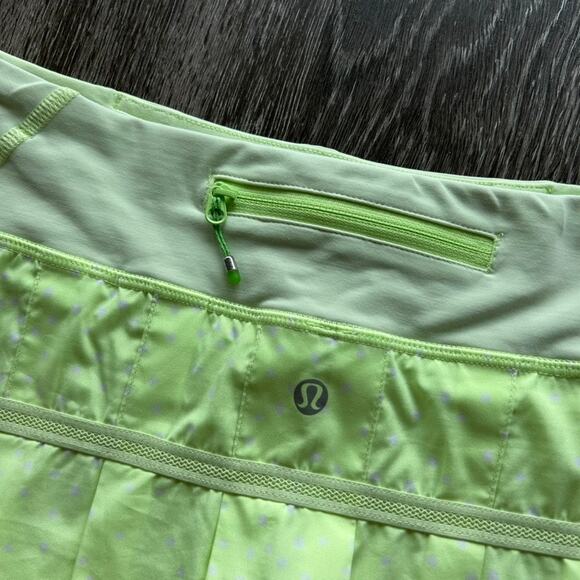 Lululemon Run: Pace Setter Skirt Petit Dot Faded Zap Sz 6 Pleated Athletic Skort - Picture 14 of 16